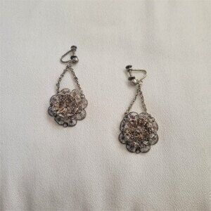 Vintage Dangling Portuguese Filigree Earrings